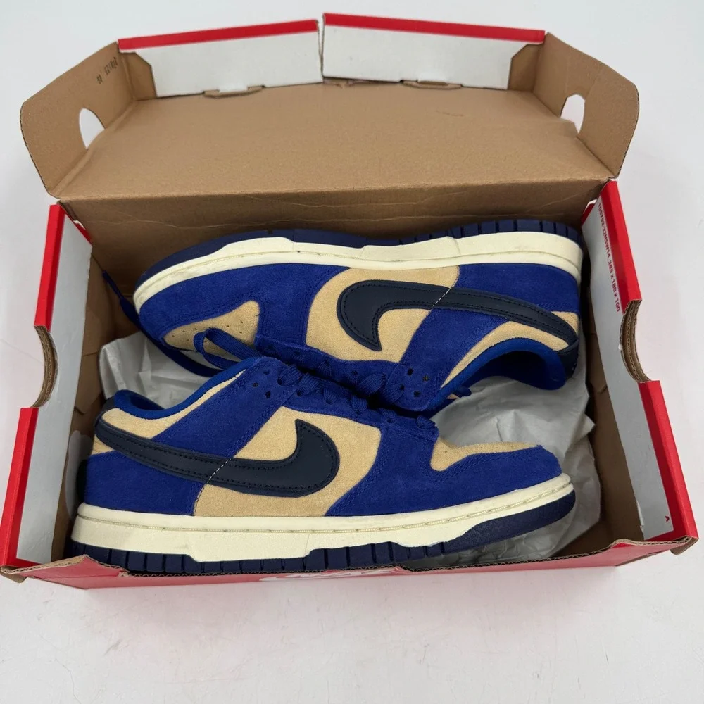 Nike Dunk‎ Low LX Deep Royal Blue Dark Obsidian Suede Sneakers Shoes DV741-400